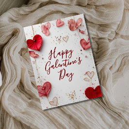 Tarjeta Festiva Happy Galentine’s Day Elegant Heart Floral Card