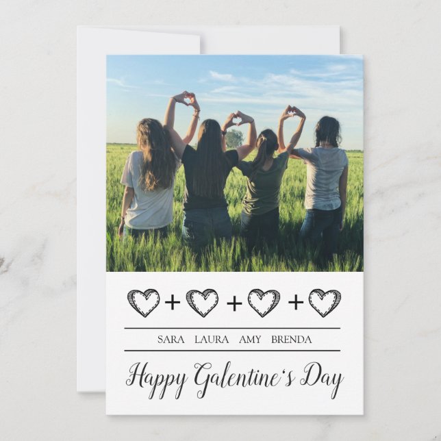 Tarjeta Festiva Happy Galentines Day Best Friends Photo (Anverso)