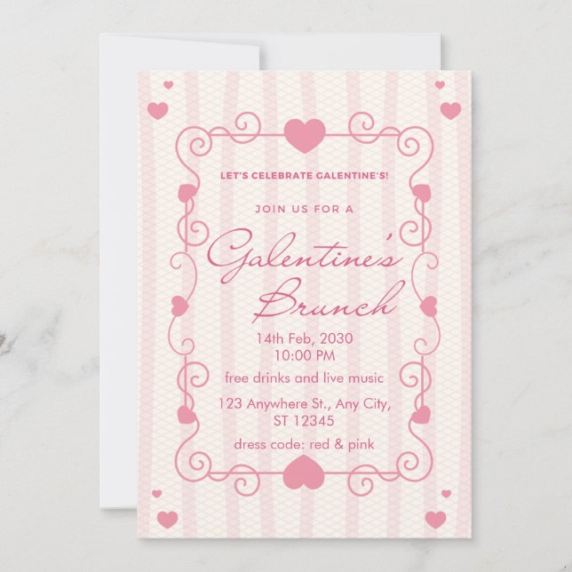 Tarjeta Festiva Happy Galentine's Day Brunch Photo Card (Anverso)
