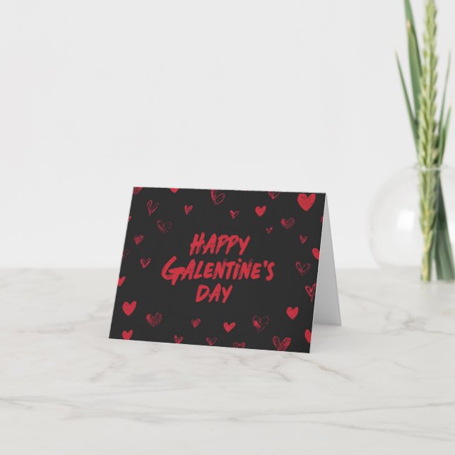 Tarjeta Festiva Happy Galentine's day girl friends Valentine's day (Anverso)