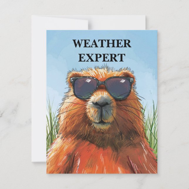 Tarjeta Festiva Happy Groundhog Day Cute Colorful Woodchuck  (Anverso)