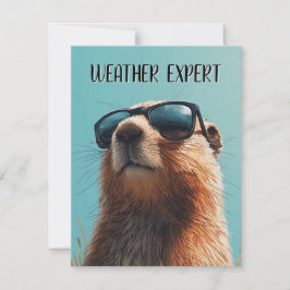 Tarjeta Festiva Happy Groundhog Day Cute Colorful Woodchuck