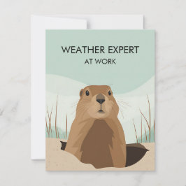 Tarjeta Festiva Happy Groundhog Day Cute Colorful Woodchuck 