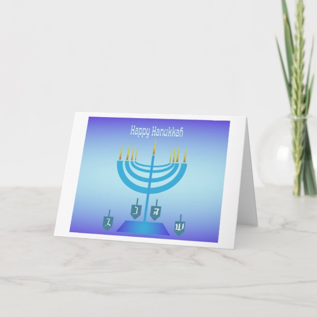 Tarjeta Festiva Happy Hanukkah (Anverso)