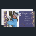 Tarjeta Festiva Happy Hanukkah, champagne bubbles photocards<br><div class="desc">Happy Hanukkah photocards.    Copyright © 2010 PixDezines.com and PixDezines on zazzle.com</div>