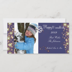 Tarjeta Festiva Happy Hanukkah, champagne bubbles photocards