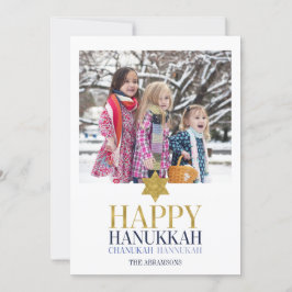 Tarjeta Festiva Happy Hanukkah Chanukah Holiday Photo Card