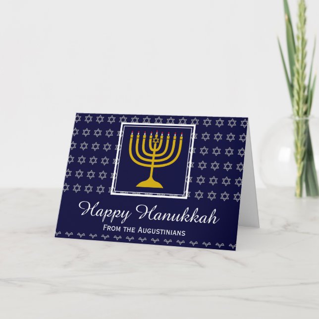 Tarjeta Festiva HAPPY HANUKKAH | Estrella de David (Anverso)