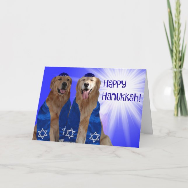 Tarjeta Festiva Happy Hanukkah Glow (Anverso)