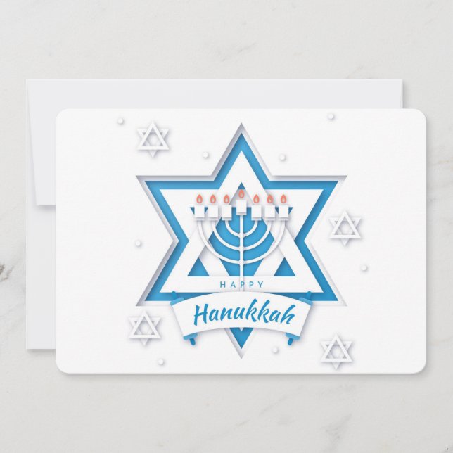 Tarjeta Festiva Happy Hanukkah Holiday Card (Anverso)