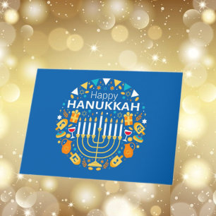 Tarjeta Festiva Happy Hanukkah Holiday Card