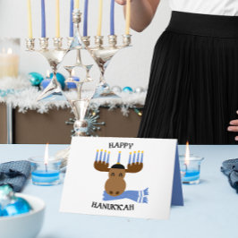 Tarjeta Festiva Happy Hanukkah Moose Personalizado Hanukkah Card