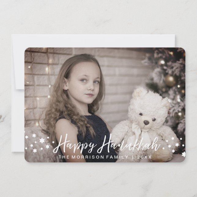 Tarjeta Festiva Happy Hanukkah Photo Card (Anverso)