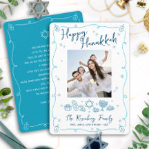 Happy Hanukkah Photo Hand Drawn Doodles Your Note