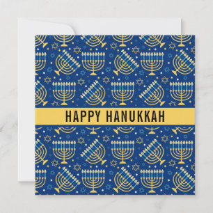 Tarjeta Festiva Happy Hanukkah Star of David Cute Trendy