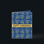Tarjeta Festiva Happy Hanukkah Star of David Cute Trendy<br><div class="desc">Feliz Hanukkah,  estrella de David,  Menorah,  lindo,  blanco,  amarillo,  azul,  de moda,  estrellas,  tarjeta de velas.</div>