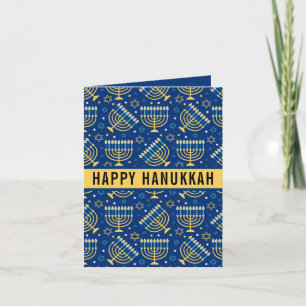 Tarjeta Festiva Happy Hanukkah Star of David Cute Trendy