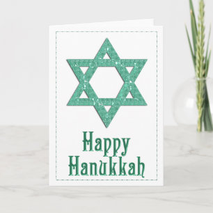 Tarjeta Festiva Happy Hanukkah Star of David Greeting Card 10