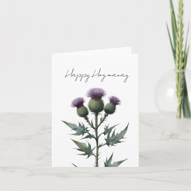 Tarjeta Festiva Happy Hogmanay (Anverso)