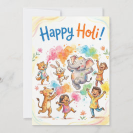 Tarjeta Festiva Happy Holi Greeting Card - Festival of Colors