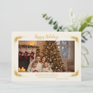 Tarjeta Festiva Happy holiday Flat Holiday Card