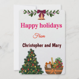 Tarjeta Festiva Happy Holiday Humorous Message Flat Holiday Card