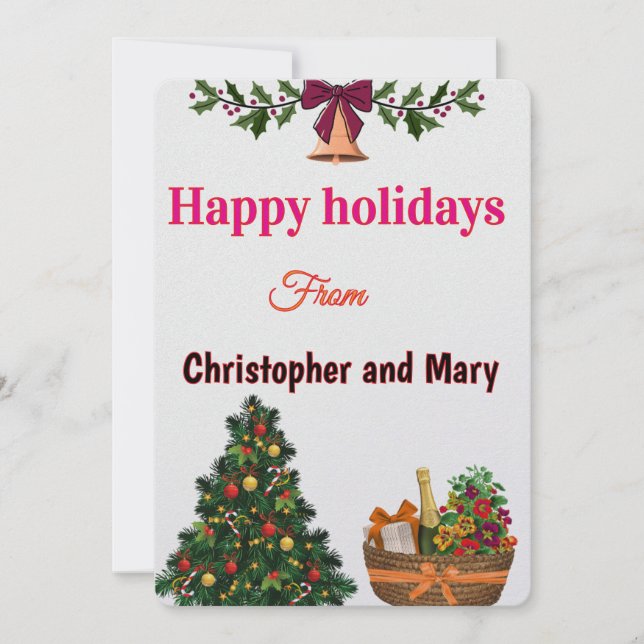 Tarjeta Festiva Happy Holiday Humorous Message Flat Holiday Card (Anverso)