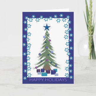 Tarjeta Festiva Happy Holidays Christmas Card with Snowflakes