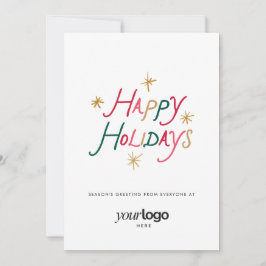 Tarjeta Festiva Happy Holidays Corporate Holiday Greeting Card