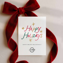 Tarjeta Festiva Happy Holidays Corporate Holiday Greeting Card