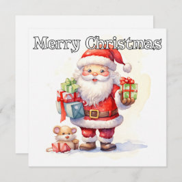 Tarjeta Festiva Happy Holidays Everybody From Santa Claus