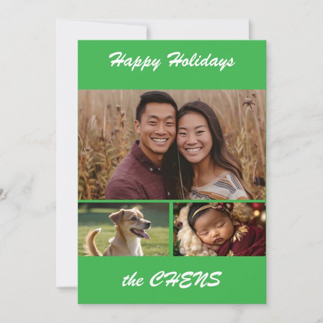 Tarjeta Festiva Happy holidays personalized photo card (Anverso)