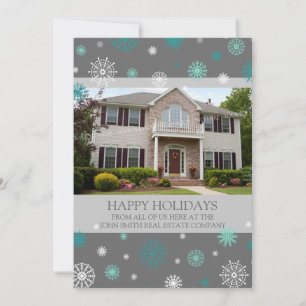 Tarjeta Festiva Happy Holidays Photo Card Real Estate Business