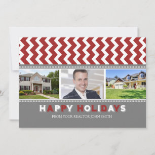 Tarjeta Festiva Happy Holidays Photo Card Real Estate Business