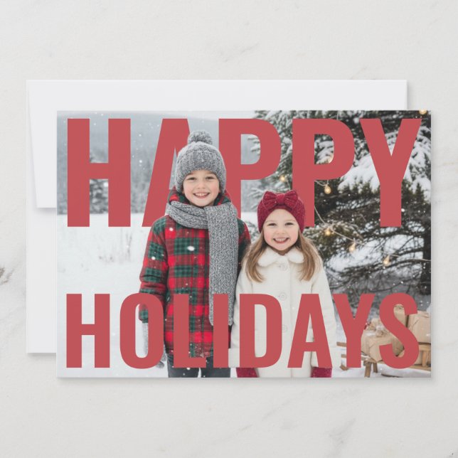 Tarjeta Festiva Happy Holidays PhotoPop Card (Anverso)