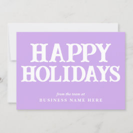 Tarjeta Festiva Happy Holidays Retro Lavender Business Corporate