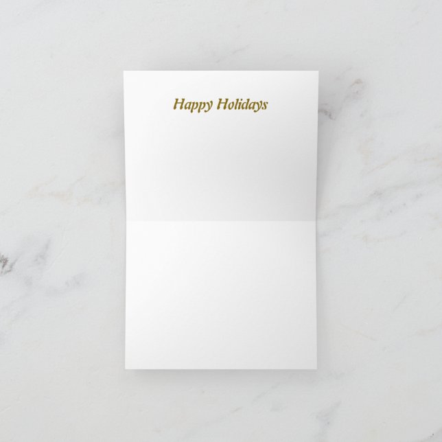 Tarjeta Festiva Happy Holidays vintage style (Interior)
