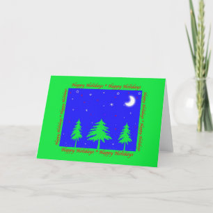 Tarjeta Festiva Happy Holidays Winter Scene