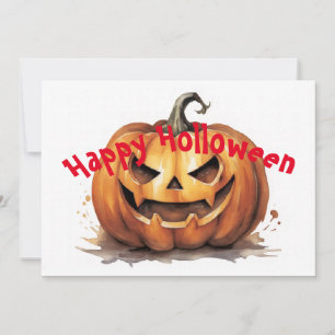 Tarjeta Festiva HAPPY HOLLOWEEN - Calabaza de Halloween