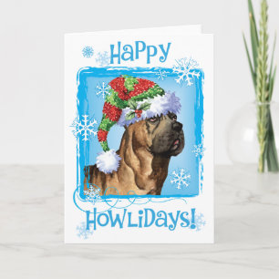 Tarjeta Festiva Happy Howlidays Canso Corso