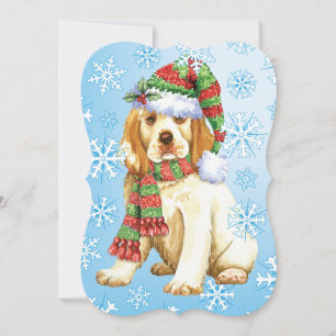 Tarjeta Festiva Happy Howlidays Clumber Spaniel