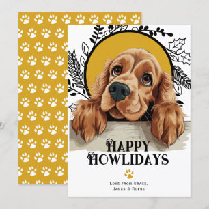 Tarjeta Festiva Happy Howlidays English Cocker Spaniel