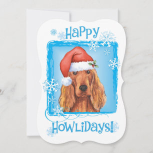 Tarjeta Festiva Happy Howlidays Irish Setter