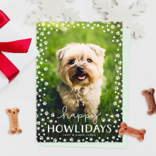 Tarjeta Festiva Happy Howlidays Pet Lover Holiday Photo Card