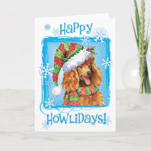 Tarjeta Festiva Happy Howlidays Poodle