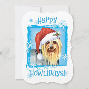 Tarjeta Festiva Happy Howlidays Silky Terrier Holiday Card