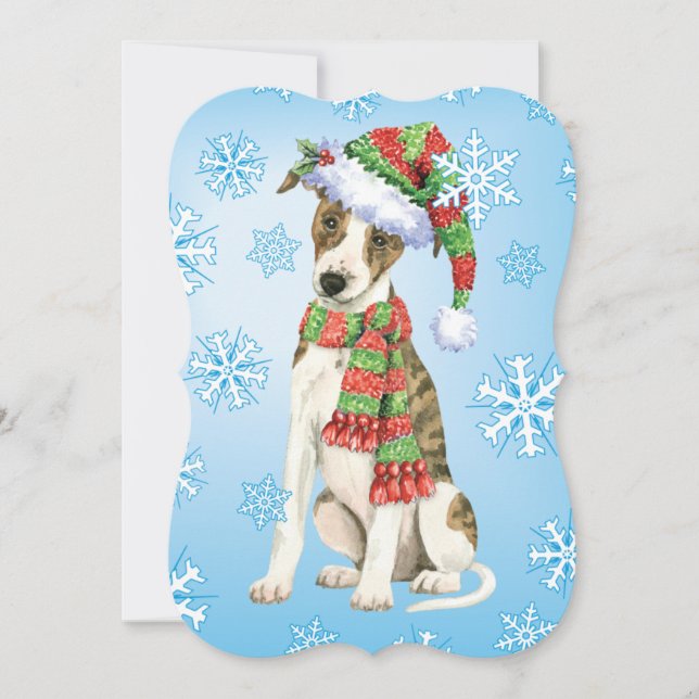 Tarjeta Festiva Happy Howlidays Whippet (Anverso)