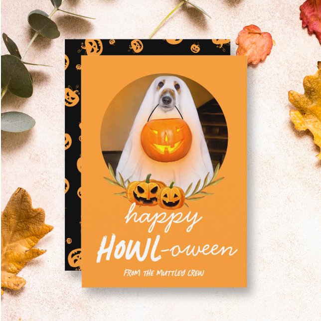 Tarjeta Festiva Happy Howloween | Foto Mascota de Halloween (Subido por el creador)