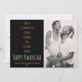Tarjeta Festiva Happy Kwanzaa Black Brown White Principles Photo