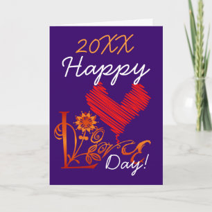 Tarjeta Festiva hAPPY LOVE dAY Card - Personalizada